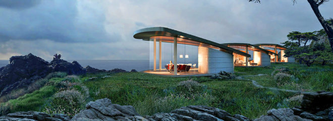 Sea Song residence in Big Sur, Form4 Architecture, net-zero house in Big Sur, house with xeriscape, house with self-cleaning glass
