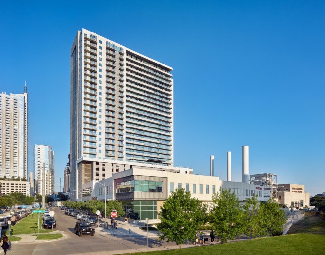 austin, texas, seaholm power plant, art deco, adaptive reuse, stg design, boiler nine bar + grill, La Corsha Hospitality Group