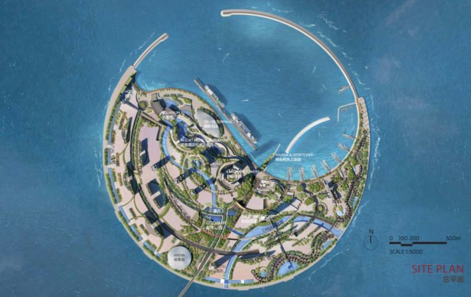 South Sea Pearl Eco-Island, South Sea Pearl Eco-Island competition, South Sea Pearl Eco-Island by Diller Scofidio + Renfro, South Sea Pearl Eco-Island Haikou, Hainan artificial islands, China artificial islands