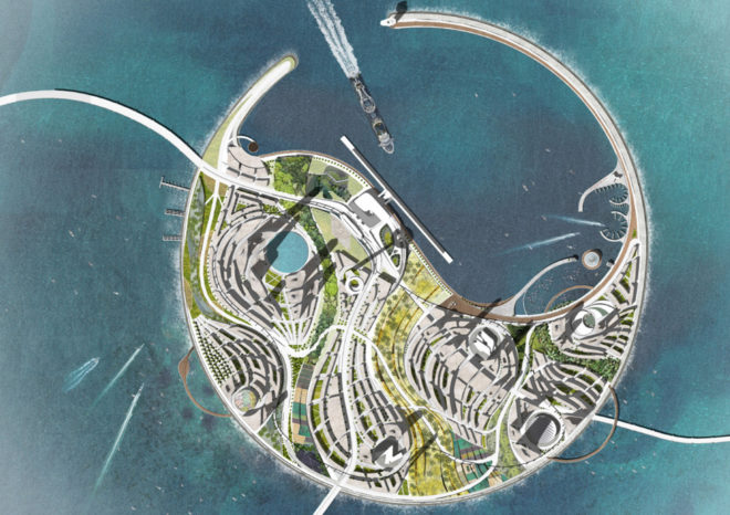 South Sea Pearl Eco-Island, South Sea Pearl Eco-Island competition, South Sea Pearl Eco-Island by Diller Scofidio + Renfro, South Sea Pearl Eco-Island Haikou, Hainan artificial islands, China artificial islands