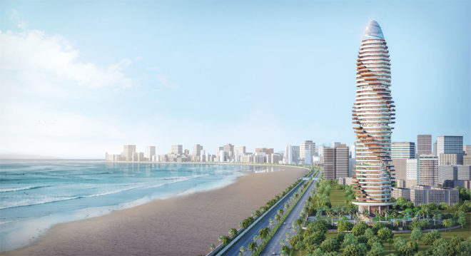 Studio Prescient, vertical garden, residential tower, Abu Dhabi, garden apartments, vertical living, green architecture