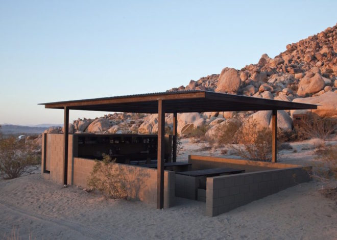 Andrea Zittel, Wagon Station Encampment, composting toilet, open air shower, off grid artist residency, artist residency, camping pod, pod architecture, Joshua Tree, Wagon Station, A-Z Wagon Station