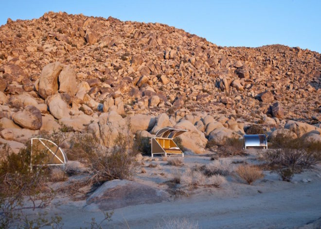 Andrea Zittel, Wagon Station Encampment, composting toilet, open air shower, off grid artist residency, artist residency, camping pod, pod architecture, Joshua Tree, Wagon Station, A-Z Wagon Station