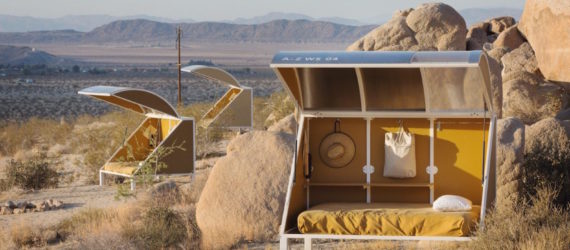 Andrea Zittel, Wagon Station Encampment, composting toilet, open air shower, off grid artist residency, artist residency, camping pod, pod architecture, Joshua Tree, Wagon Station, A-Z Wagon Station
