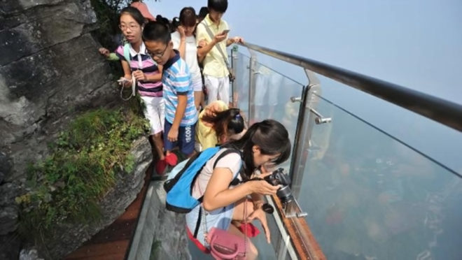 glass bridge, china, glass bottomed walkway, skyway, tianmen mountain, tourist attractions, tourist destinations, Zhangjiajie National Forest Park, Coiling Dragon Cliff skywalk