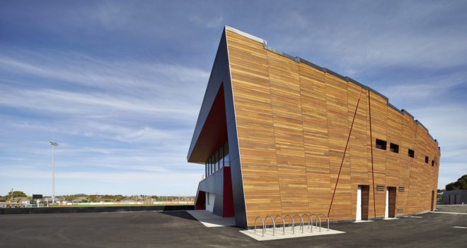 Ballart Regional Soccer Facility by k20 Architecture, passive solar architecture in Australia, soccer facility design, sports facility sustainable design,