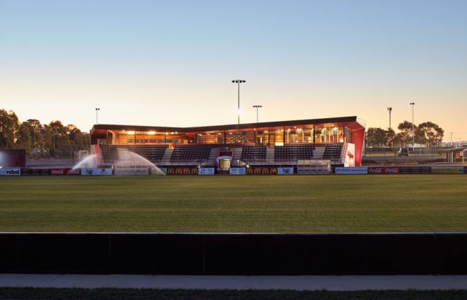 Ballart Regional Soccer Facility by k20 Architecture, passive solar architecture in Australia, soccer facility design, sports facility sustainable design,