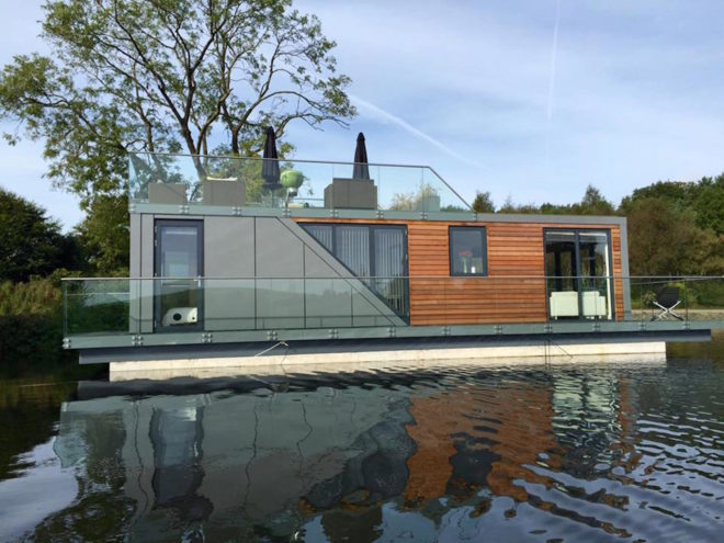 Bluefield Houseboats, energy efficient houseboats, passive design houseboats, prefab houseboats, modular houseboats, energy efficient floating homes, floating homes by Bluefield, prefabricated houseboats,
