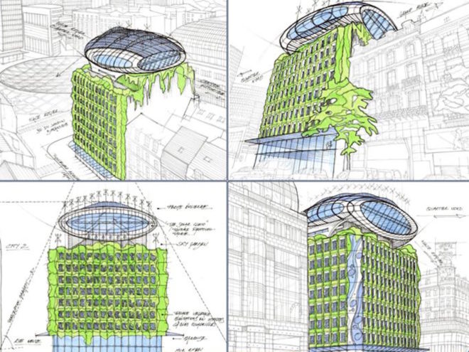 Botanic Center Bloom by Vincent Callebaut, Chrysalis Botanic Center, Botanic Center in Brussels, Chrysalis by Vincent Callebaut, Metamorphosis by Vincent Callebaut, solar-powered renovation