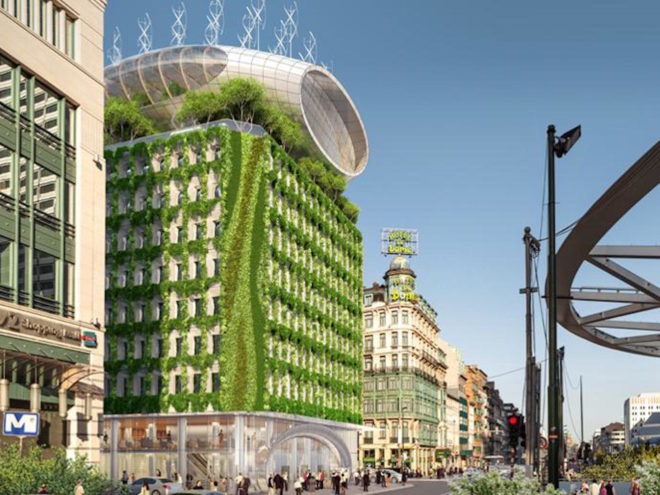 Botanic Center Bloom by Vincent Callebaut, Chrysalis Botanic Center, Botanic Center in Brussels, Chrysalis by Vincent Callebaut, Metamorphosis by Vincent Callebaut, solar-powered renovation