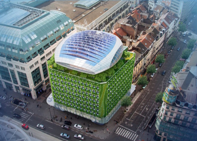 Botanic Center Bloom by Vincent Callebaut, Chrysalis Botanic Center, Botanic Center in Brussels, Chrysalis by Vincent Callebaut, Metamorphosis by Vincent Callebaut, solar-powered renovation