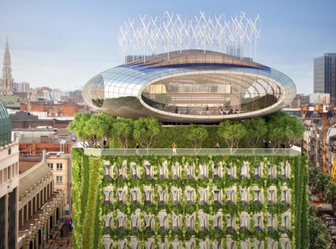 Botanic Center Bloom by Vincent Callebaut, Chrysalis Botanic Center, Botanic Center in Brussels, Chrysalis by Vincent Callebaut, Metamorphosis by Vincent Callebaut, solar-powered renovation
