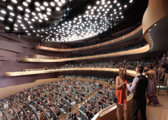 Buddy Holly Hall of Performing Arts by Diamond Schmitt Architects, Texas landscape inspired architecture, Lubbock architecture, Buddy Holly architecture, concert hall in Lubbock