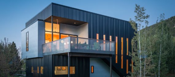 Cache Creek Residence by Carney Logan Burke, house with climbing wall, outdoor climbing wall facade, cost-effective architecture in Jackson Hole, contemporary architecture Jackson Hole