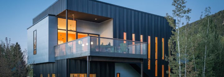 Cache Creek Residence by Carney Logan Burke, house with climbing wall, outdoor climbing wall facade, cost-effective architecture in Jackson Hole, contemporary architecture Jackson Hole