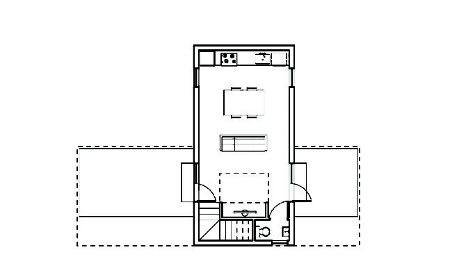 Cantilever House, prefab house, Little Rock, affordable housing, prefab home, Arkansas, modular house, modular design, prefab, roof deck, lightweight structure