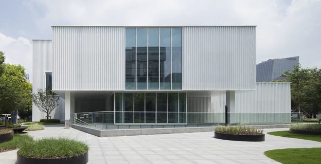 Caohejing Hi-tech Park , Caohejing Hi-tech Park Development Corporation (CHJ), start-up incubator, business incubator, Shanghai, green renovation, Schmidt Hammer Lassen, aluminum facade, perforated facade, natural light