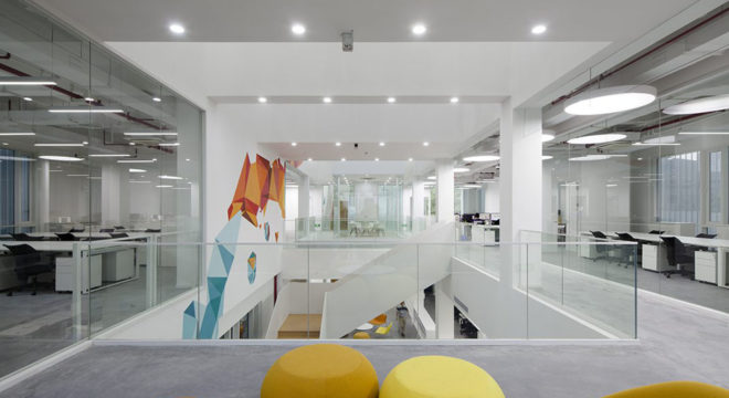 Caohejing Hi-tech Park , Caohejing Hi-tech Park Development Corporation (CHJ), start-up incubator, business incubator, Shanghai, green renovation, Schmidt Hammer Lassen, aluminum facade, perforated facade, natural light