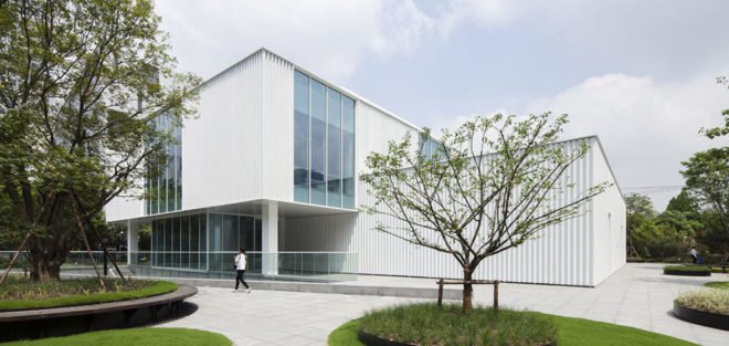 Caohejing Hi-tech Park , Caohejing Hi-tech Park Development Corporation (CHJ), start-up incubator, business incubator, Shanghai, green renovation, Schmidt Hammer Lassen, aluminum facade, perforated facade, natural light