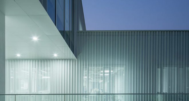 Caohejing Hi-tech Park , Caohejing Hi-tech Park Development Corporation (CHJ), start-up incubator, business incubator, Shanghai, green renovation, Schmidt Hammer Lassen, aluminum facade, perforated facade, natural light