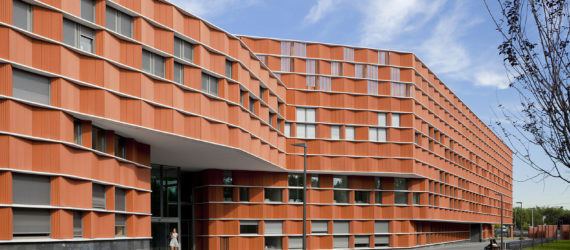Madrid Carlos III University, Carmen Martín Gaite, LEED Platinum certification, educational building, ceramic panels, ceramic facade, Beldarrain, green architecture, LEED building