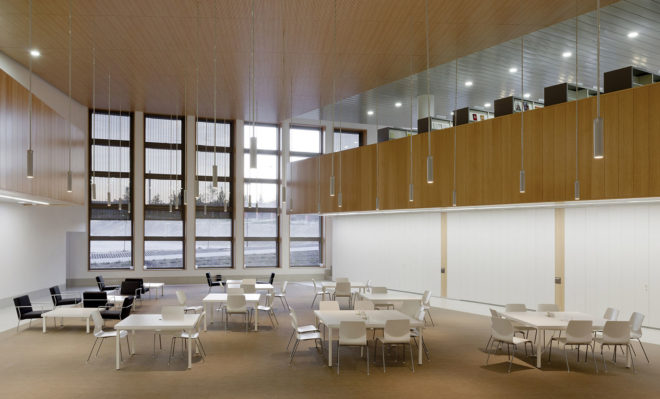 Madrid Carlos III University, Carmen Martín Gaite, LEED Platinum certification, educational building, ceramic panels, ceramic facade, Beldarrain, green architecture, LEED building