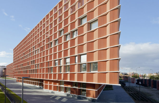 Madrid Carlos III University, Carmen Martín Gaite, LEED Platinum certification, educational building, ceramic panels, ceramic facade, Beldarrain, green architecture, LEED building