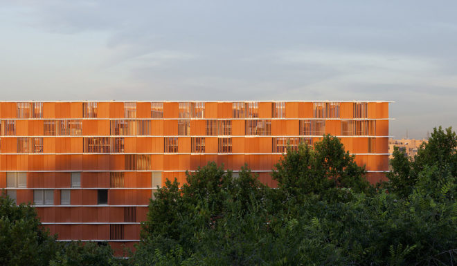 Madrid Carlos III University, Carmen Martín Gaite, LEED Platinum certification, educational building, ceramic panels, ceramic facade, Beldarrain, green architecture, LEED building