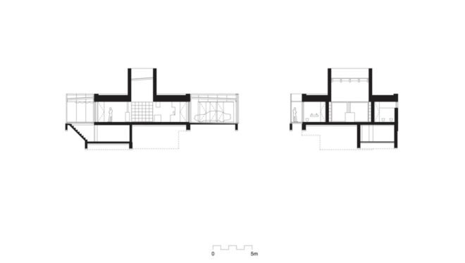 Casa en una Casa, House within a house, Plural architects, detached house, Slovakia, swimming pool, natural light, rear garden, storage spaces, green architecture