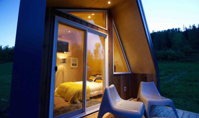 The Little Cabin Company, The Cobby tiny cabin, tiny house, glamping, tiny house, tiny spaces, sustainably harvested wood, LEDs, green lighting, camping, green architecture