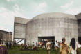 Globe Theater, Container Globe, William Shakespeare, Perkins Eastman, Michael Ludvik , Arup, shipping containers, mobile theater, prefab structure, Detroit, metal mesh, performance spaces, green architecture