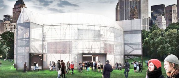 Globe Theater, Container Globe, William Shakespeare theater, Perkins Eastman, Michael Ludvik , Arup, theater made of shipping containers, mobile theater, prefab theater in Detroit