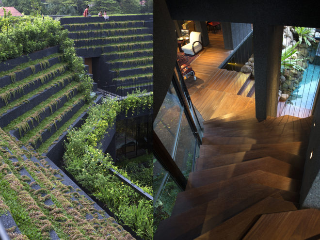 Cornwall Gardens by Chang Architects, Cornwall Gardens in Singapore, Cornwall Gardens multigenerational home, tropical paradise multigenerational home, green roof multigenerational architecture, multigenerational architecture in Singapore