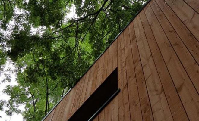 Dursley treehouse, Millar + Howard Workshop, England, building permit, Passive House certification, Passive House, treehouse, protected area, green architecture