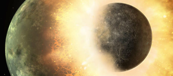 Moon, moon formation, moon forming, space, space collision, solar system, early solar system, early solar system violence, collision, moon origin, moon rocks, Apollo moon rocks