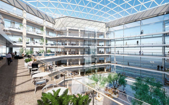 Ferring Pharamceuticals headquarters by Foster + Partners, Ferring Pharamceuticals in Copenhagen, inverted pyramid architecture, glass office architecture,