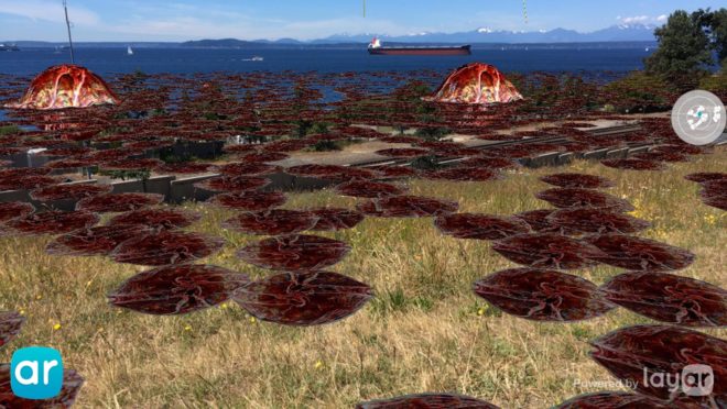 tamiko thiel, gardens of the anthropocene, seattle art museum, olympic sculpture park, futuristic plants, augmented reality, ar installation, climate change plants, global warming plants