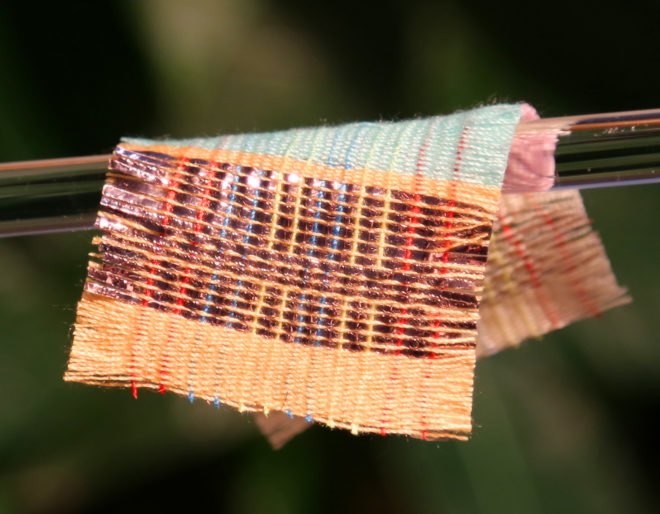 Georgia Institute of Technology, Georgia Tech, textile, textiles, fabric, fabrics, hybrid energy fabric, hybrid energy textile, hybrid power fabric, hybrid power textile, solar, solar power, power, energy, renewable energy, energy harvesting