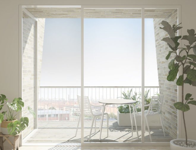 Hanging Gardens Tower by Studio LOKAL, residential tower farmers market, residential tower grow your own vegetables, Hanging Gardens Tower in Copenhagen,