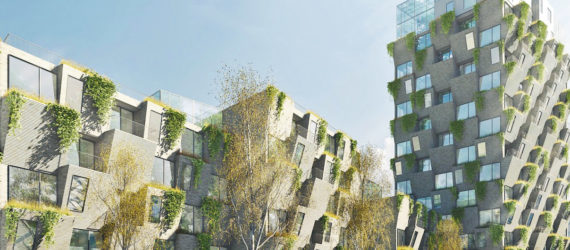 Hanging Gardens Tower by Studio LOKAL, residential tower farmers market, residential tower grow your own vegetables, Hanging Gardens Tower in Copenhagen,