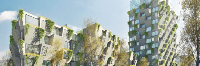 Hanging Gardens Tower by Studio LOKAL, residential tower farmers market, residential tower grow your own vegetables, Hanging Gardens Tower in Copenhagen,