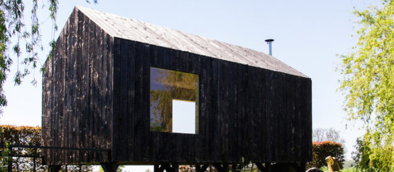 Hofer pavilion by Stal Collectief, Stal Collectief studio, experimental studio in Belgium, Hofer Pavilion in Belgium, movable pavilion on rails, experimental self-designed studio
