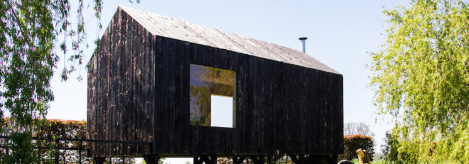 Hofer pavilion by Stal Collectief, Stal Collectief studio, experimental studio in Belgium, Hofer Pavilion in Belgium, movable pavilion on rails, experimental self-designed studio