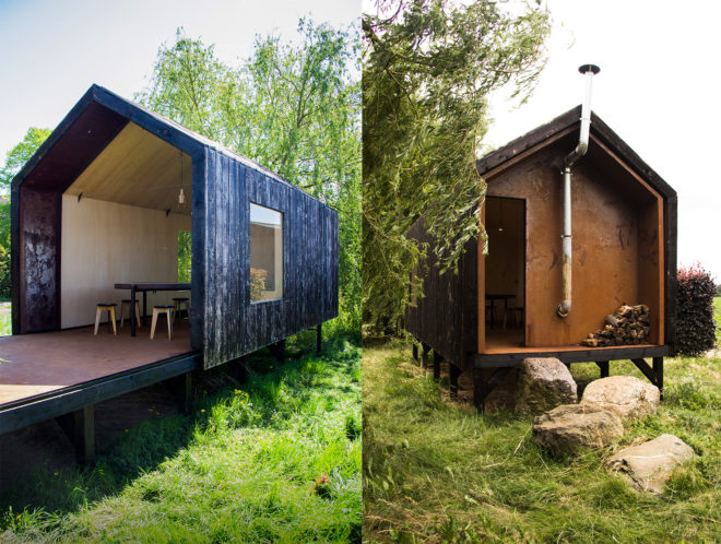 Hofer pavilion by Stal Collectief, Stal Collectief studio, experimental studio in Belgium, Hofer Pavilion in Belgium, movable pavilion on rails, experimental self-designed studio