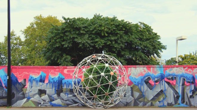 Hortum machina, Hortum machine B, Interactive Architecture Lab, University College London, Buckminster Fuller, geodesic dome, mobile ecosystem, autonomous garden, garden, botanical, London, robotics, electrodes,