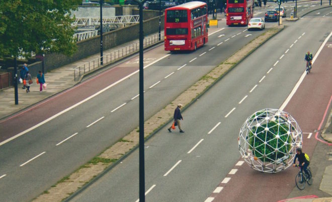Hortum machina, Hortum machine B, Interactive Architecture Lab, University College London, Buckminster Fuller, geodesic dome, mobile ecosystem, autonomous garden, garden, botanical, London, robotics, electrodes,