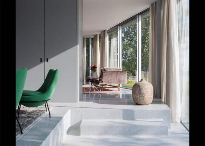 House to the Beach by Gluck+, geothermal energy house in Chicago, West Coast architecture in the midwest, Chicago lakeside house, modern minimalist architecture in Chicago, energy efficient architecture by Gluck+
