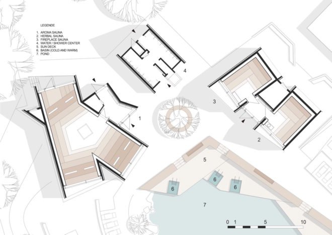 Jordanbad Sauna Village by Jeschke Architektur&Planung, sauna village, sauna in Biberach, concrete sauna, sauna powered by CHP,