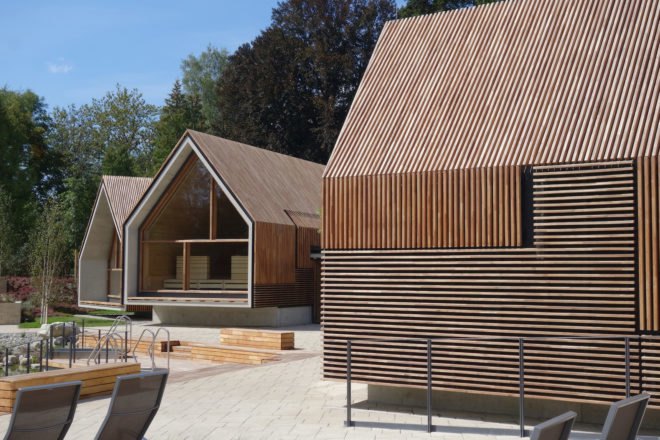 Jordanbad Sauna Village by Jeschke Architektur&Planung, sauna village, sauna in Biberach, concrete sauna, sauna powered by CHP,