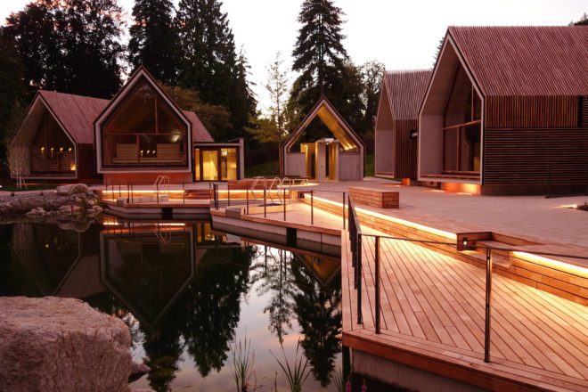 Jordanbad Sauna Village by Jeschke Architektur&Planung, sauna village, sauna in Biberach, concrete sauna, sauna powered by CHP,